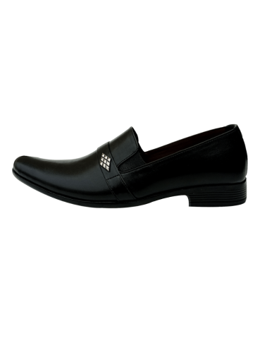 Badge Loafer Black F-1001 | Shoes Corner