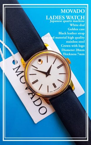 Golden White Black White Dial Ladies Watch