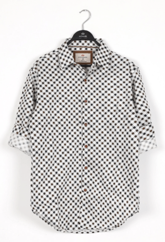 CHECKERED SLIM FIT WOVEN SHIRT – Monark Clothing