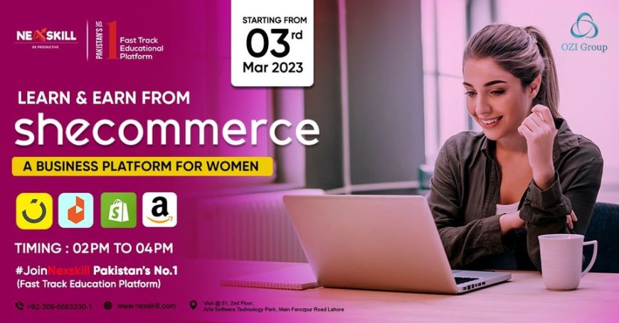 SheCommerce (Ecommerce) Course in Arfa Tower Lahore