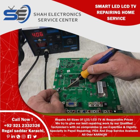 Shah Electronics Service Center led lcd tv screen repair in karachi