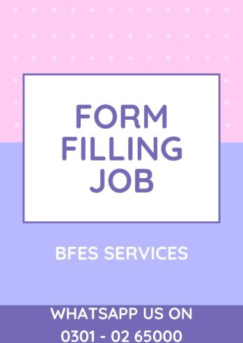 Online Form Filling job at home for males & females