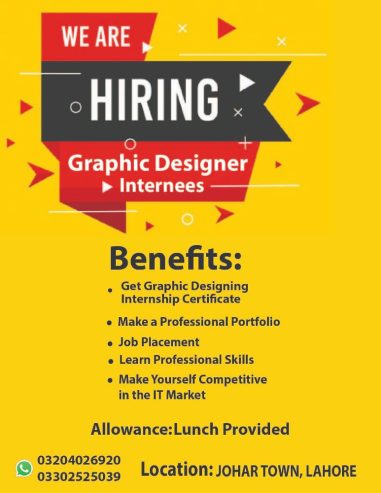 We are hiring graphic designer internees