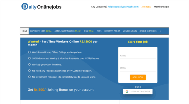 We are Hiring – Earn Rs.15000/- Per month – Simple Copy Paste Jobs
