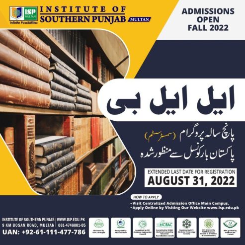 ADMISSIONS OPEN LLB 2022