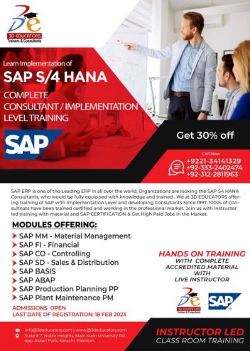 SAP S4 HANA Training and Certification.
