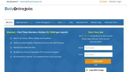 We are Hiring – Earn Rs.15000/- Per month – Simple Copy Paste Jobs