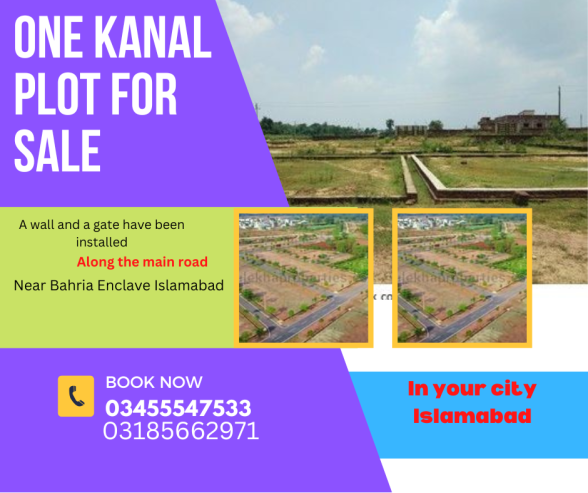 One canal plot for sale in islamabad