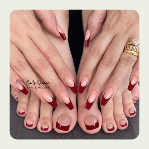 Wine Red Hand and Toe Set – GlowQueen pk