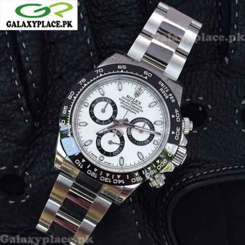 Silver White Dial Men Watch